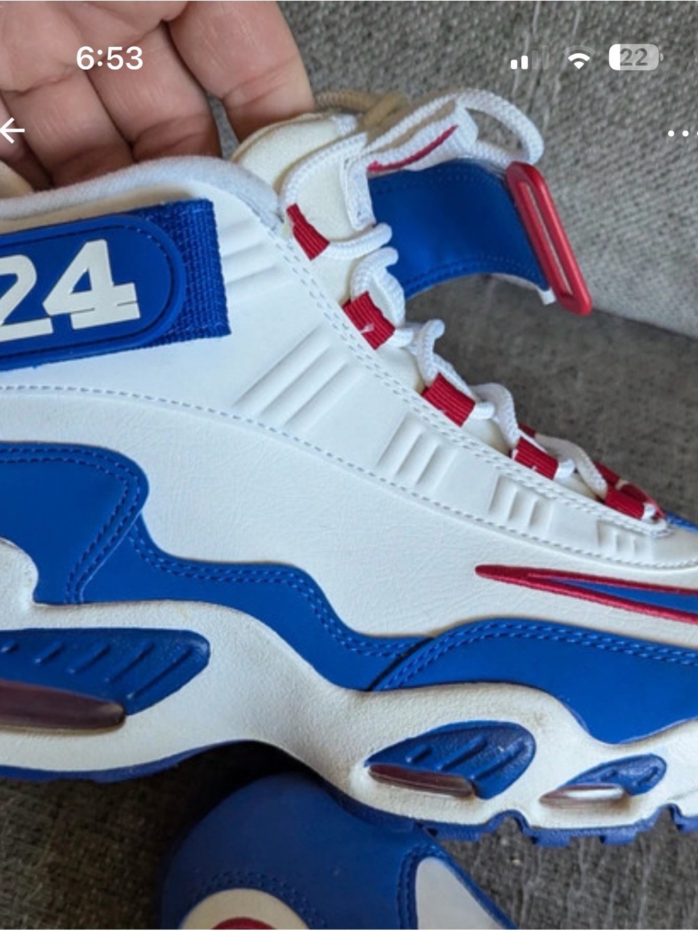 White High-Top Athletic Sneakers with Blue & Red Accents